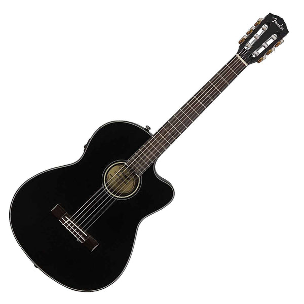 Fender CN-140SCE Classical Thinline Acoustic Electric Nylon String in Black w/Case - 0970264306