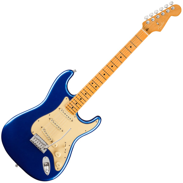 Fender American Ultra Stratocaster Electric Guitar Maple in Cobra Blue w/Case - 0118012795