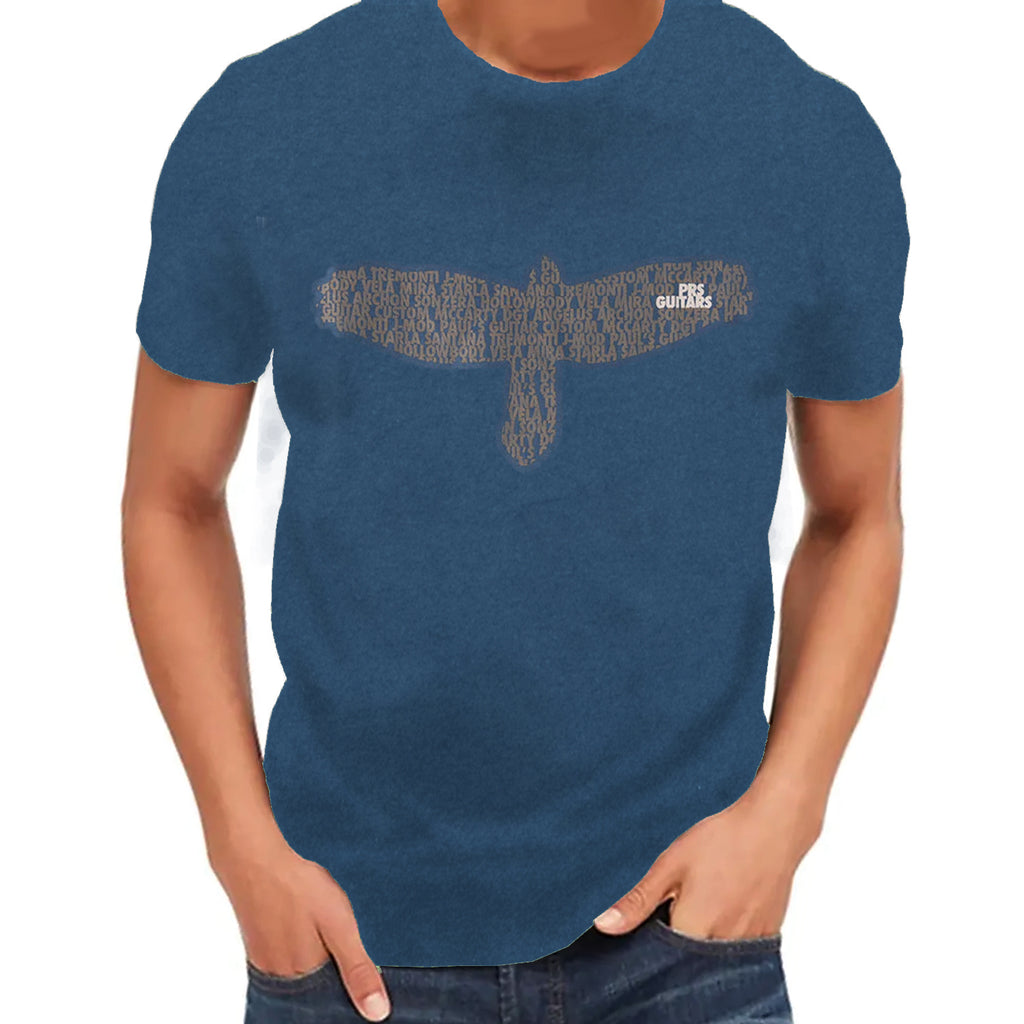 PRS Short Sleeve T-Shirt Bird is Word in Blue Slate - Medium - 101761003014