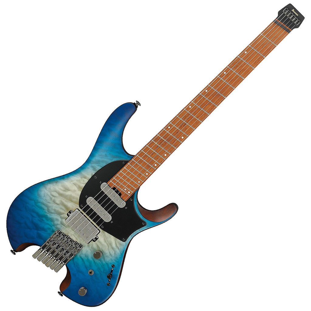 Ibanez Q54QM Headless Quilted Maple Electric Guitar in Blue Sphere Burst Matte w/Bag - QX54QMBSM