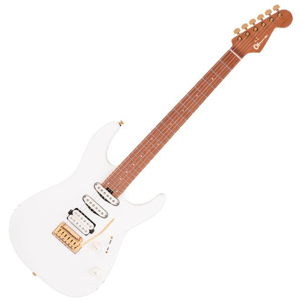 Charvel Pro Mod DK24 Electric Guitar HSS 2PT Carmelized Maple in Satin Snow White Gold Hardware - 2969413576