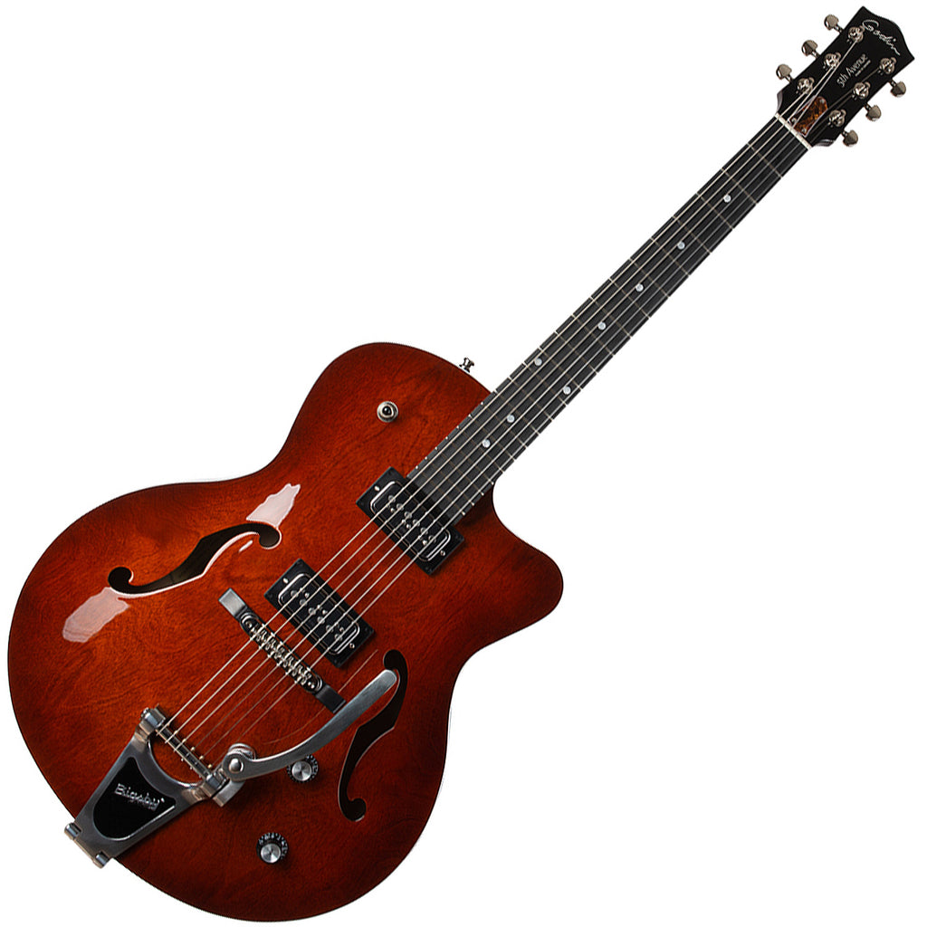 Godin 5th Avenue Uptown T-Armond Hollow Body Electric Guitar in Havana Burst - 50970