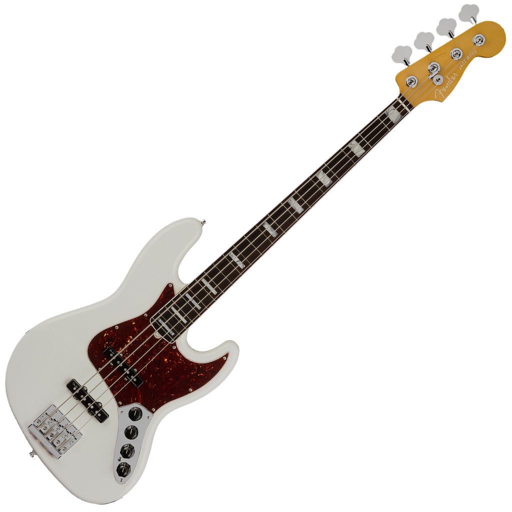 Fender American Ultra Jazz Electric Bass Rosewood in Arctic Pearl w/Case - 0199020781