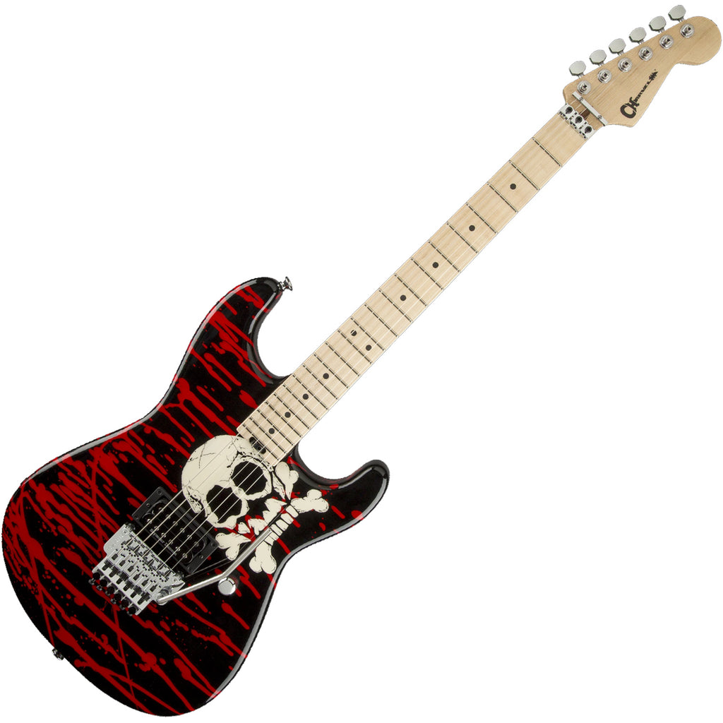 Charvel Warren DeMartini Pro-Mod Maple Electric Guitar in Blood and Skull - 2969171590