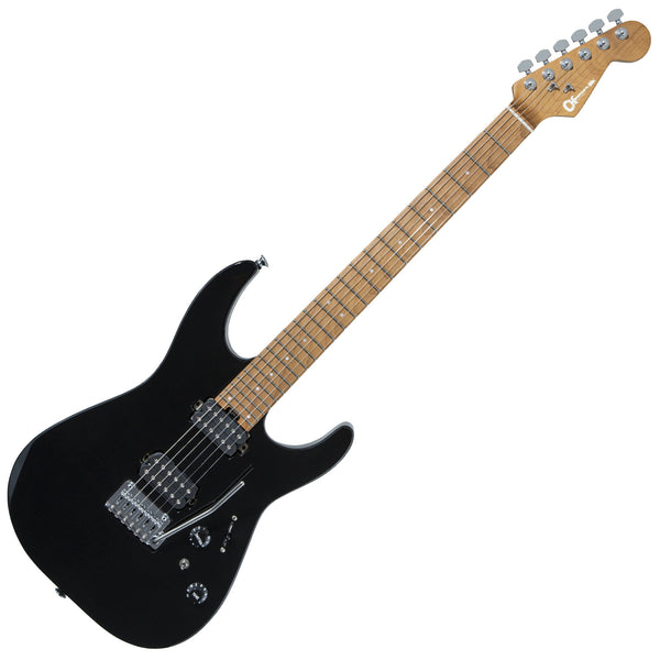 Charvel Pro-Mod Dinky DK24 HH 2PT Caramelized Maple Electric Guitar in Gloss Black - 2969411503
