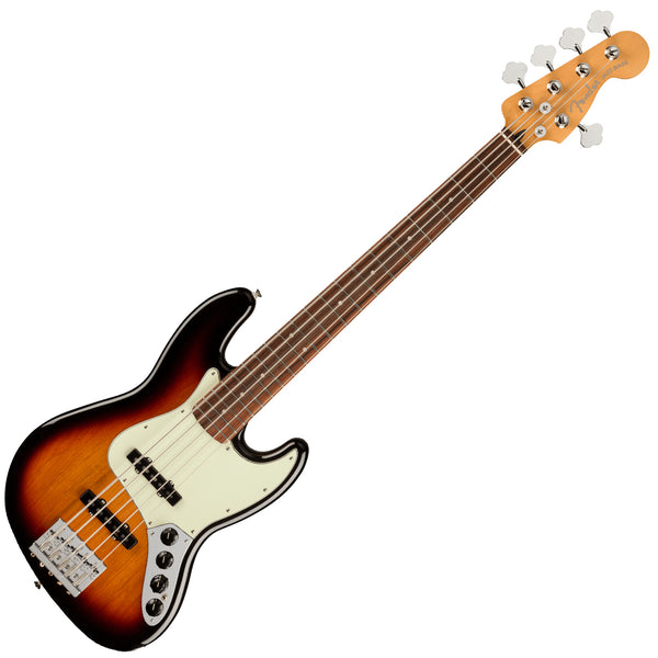 Fender Player Plus Active Jazz Electric Bass V Pao Ferro in 3 Tone Sunburst - 0147383300