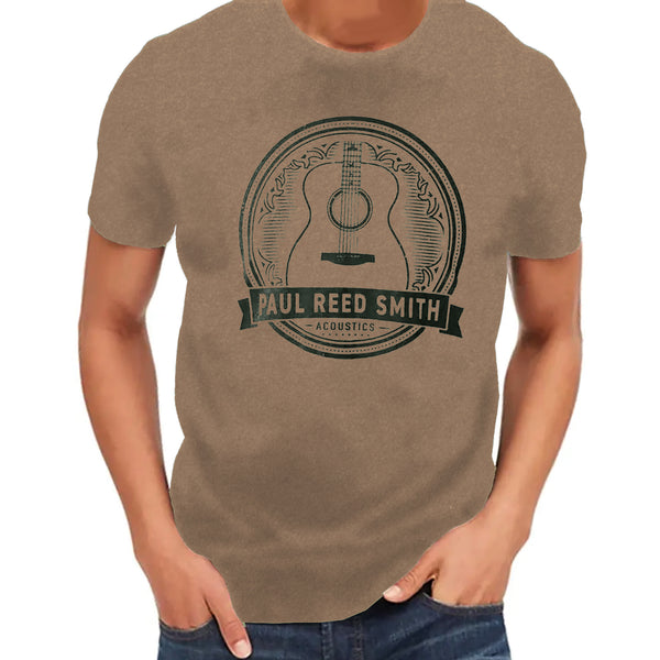 PRS Short Sleeve T-Shirt Acoustic Design in Heather Green - Small - 102883002017