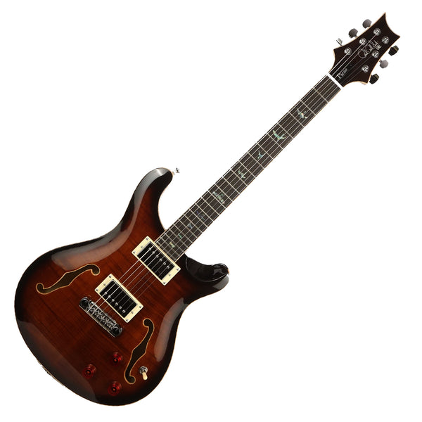 PRS SE Hollowbody II Piezo Electric Guitar in Black Gold Burst w/Case- HPEMBBG