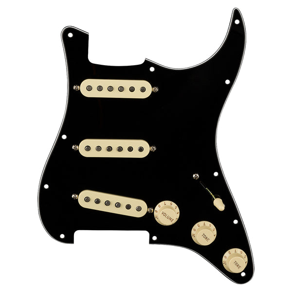 Fender Pre-wired Stratocaster Pickguard SSS Original 57 62 Black White Black - 0992345506