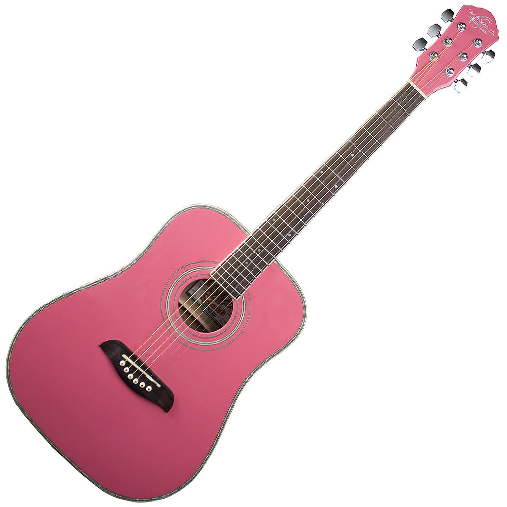 Oscar Schmidt 3/4 Size Acoustic Guitar in Pink - OG1PA