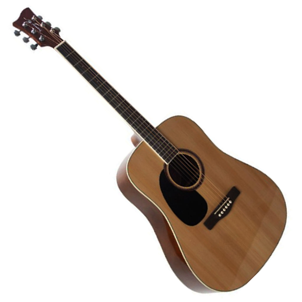 Jay Turser Dreadnought Left Hand Acoustic Guitar in Natural - JTA524DLHN