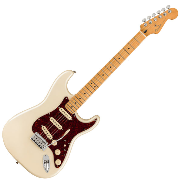 Fender Player Plus Stratocaster Electric Guitar Maple in Olympic Pearl - 0147312323
