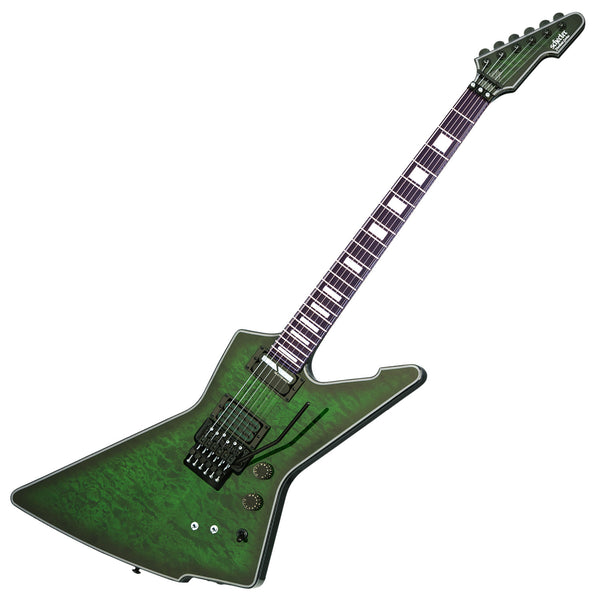 Schecter E-1 Electric Guitar Floyd Rose Sustaniac in Trans Green Burst - 3255SHC