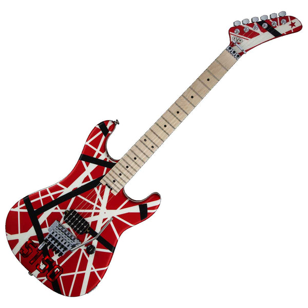 EVH Striped Series 5150 Electric Guitar in Red Black and White Stripes - 5107902515