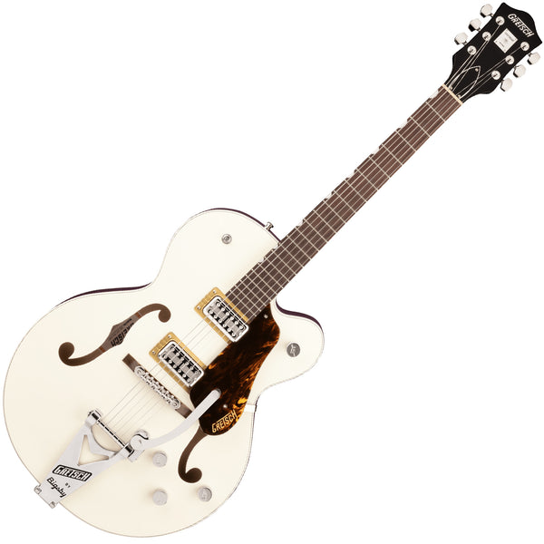 Gretsch G6118T Players Edition Anniversary Hollow Body Electric Guitar in Two-Tone Vintage White/Walnut Stae - 2401157805