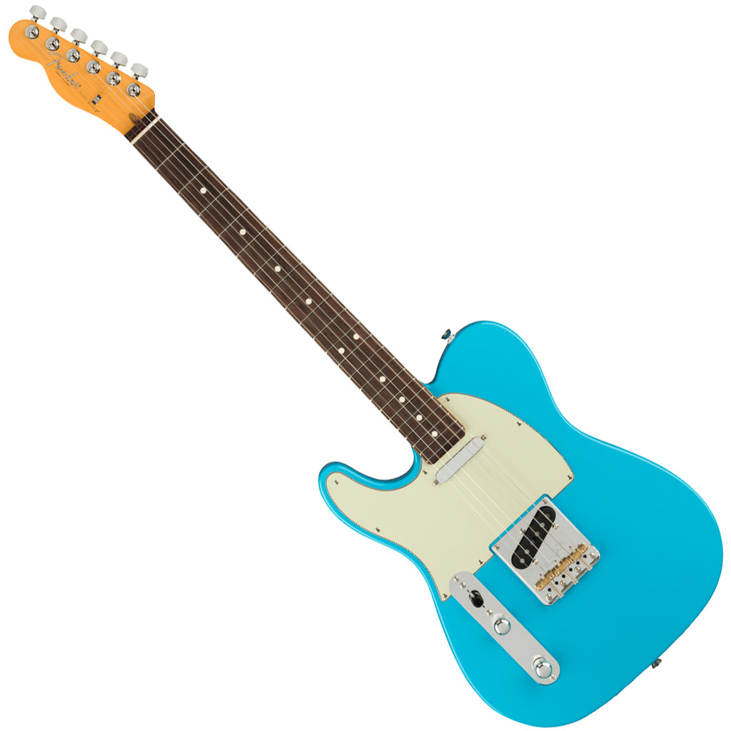 Fender Left Hand American Professional II Telecaster Electric Guitar Rosewood in Miami Blue w/Case - 0113950719