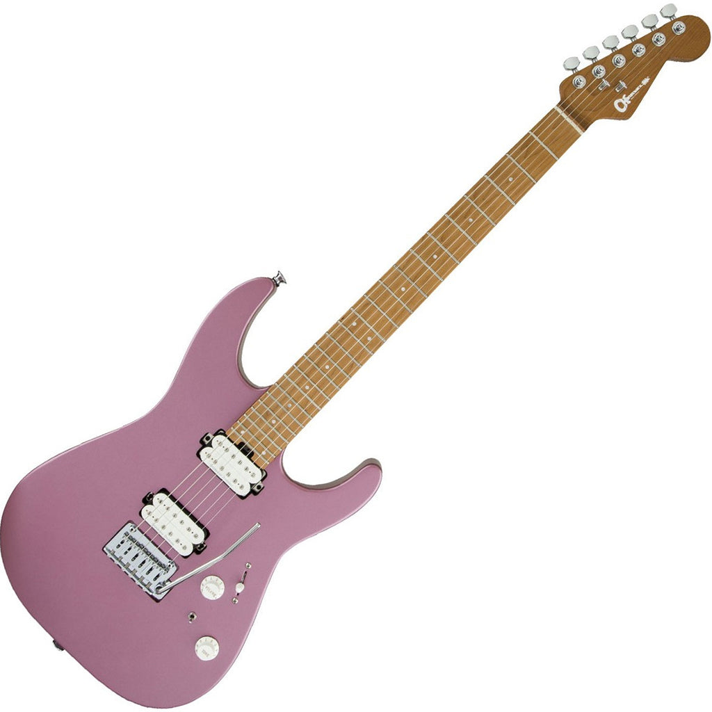 Charvel Pro-Mod Dinky DK24 HH 2PT Caramelized Maple Electric Guitar in Satin Burgundy Mist - 2969411519