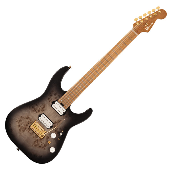 Charvel Pro-Mod DK24P Electric Guitar HH 2Pt Gold Hardware in Satin Trans Black Burst - 2969411510