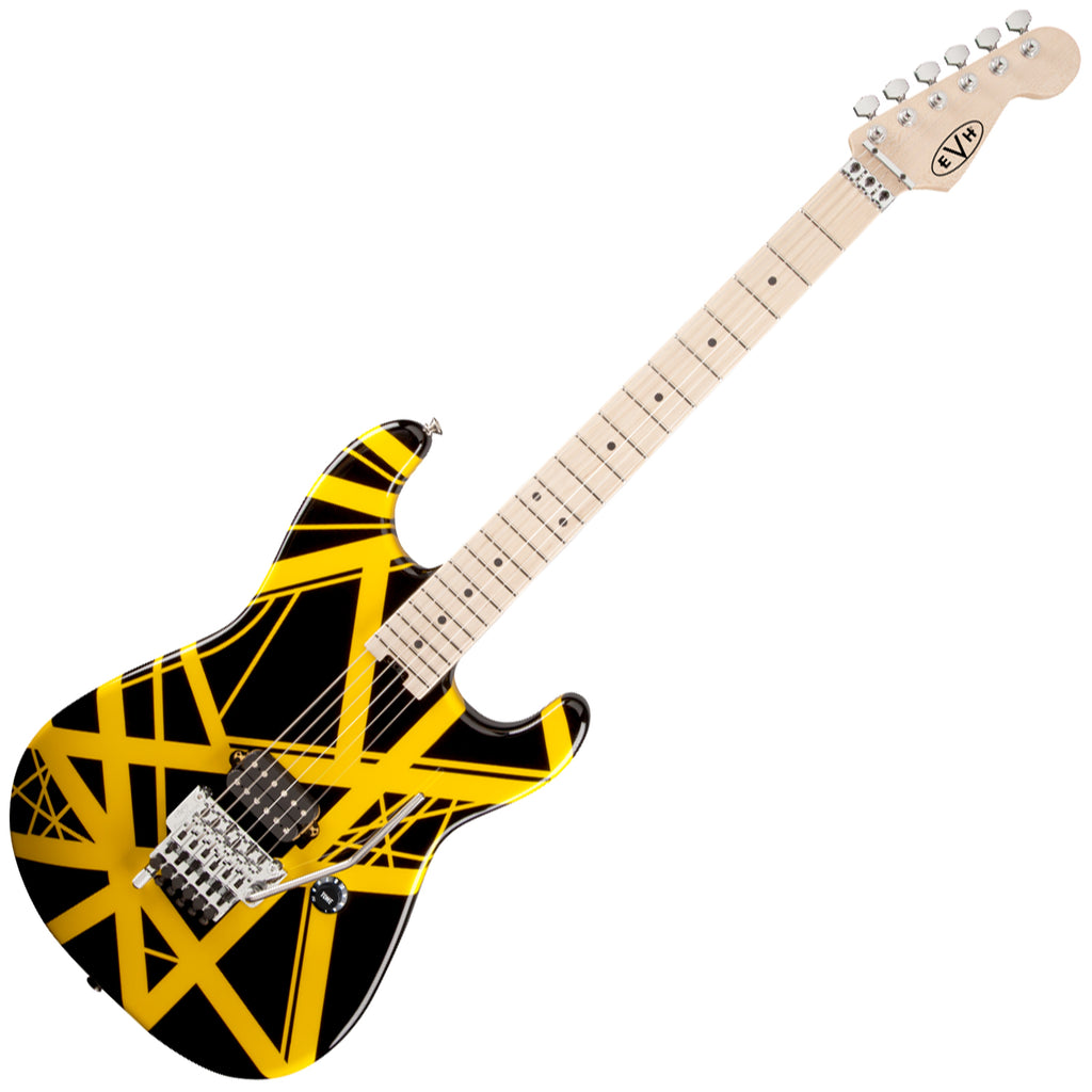 EVH Striped Series Electric Guitar in Black and Yellow Stripes - 5107902528