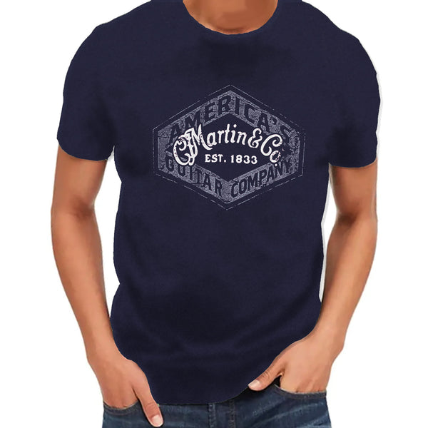 Martin Men's T-Shirt Vintage America's Guitar in Navy Size Small - 18CM0176S