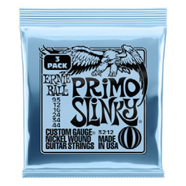 Ernie Ball Primo Slinky Wound Electric Strings 3 Pack 9.5-44 - 3212EB