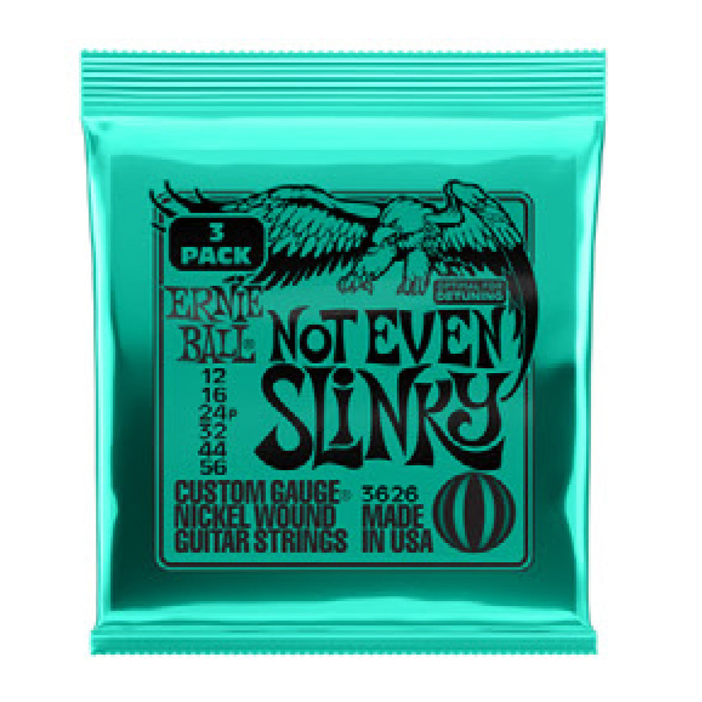 Ernie Ball Not Even Slinky Electric Strings 3 Pack 12-56 - 3626EB