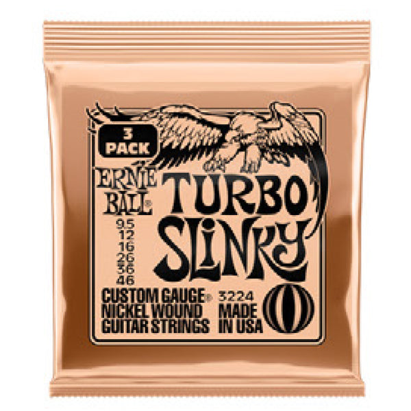 Ernie Ball Turbo Slinky Wound Electric Strings 3 Pack 9.5-46 - 3224EB