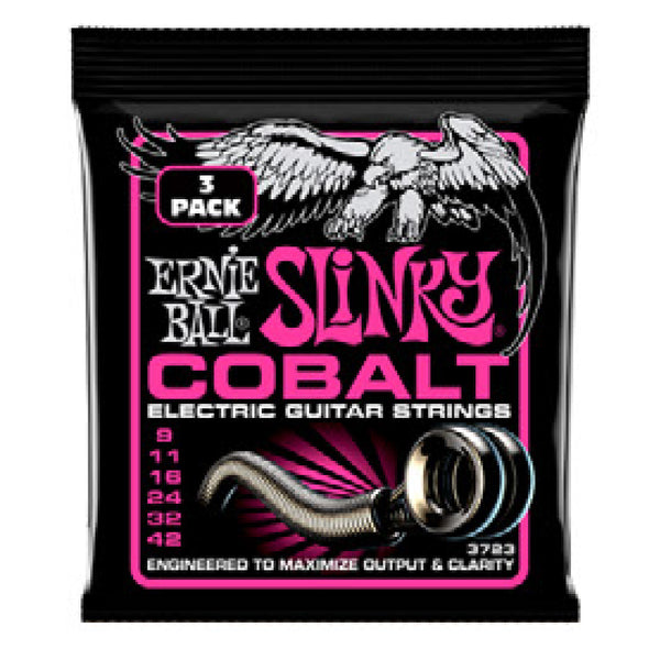 Ernie Ball Super Slinky Cobalt Electric Strings 3 Pack 9-42 - 3723EB