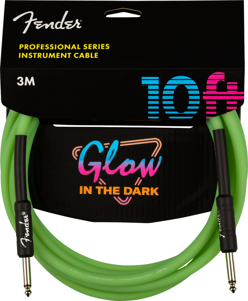 Fender Professional Glow in the Dark Cable Green 10 Foot - 0990810119