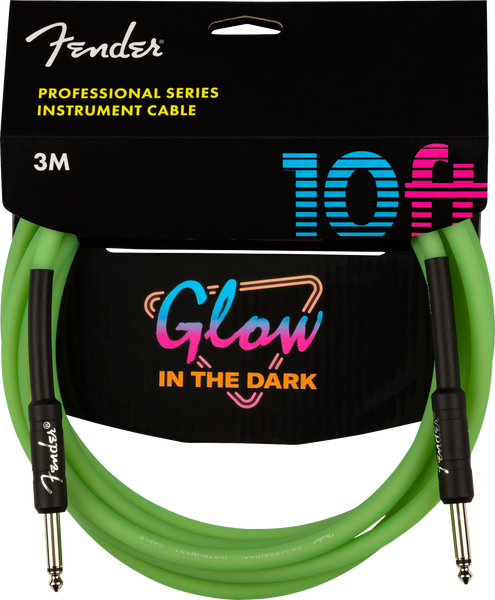 Fender Professional Glow in the Dark Cable Green 10 Foot - 0990810119
