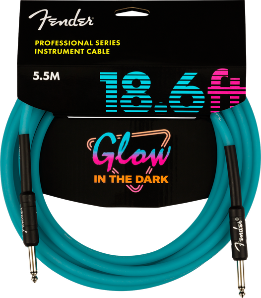 Fender Professional Glow in the Dark Cable Blue 18.6 Foot - 0990818108