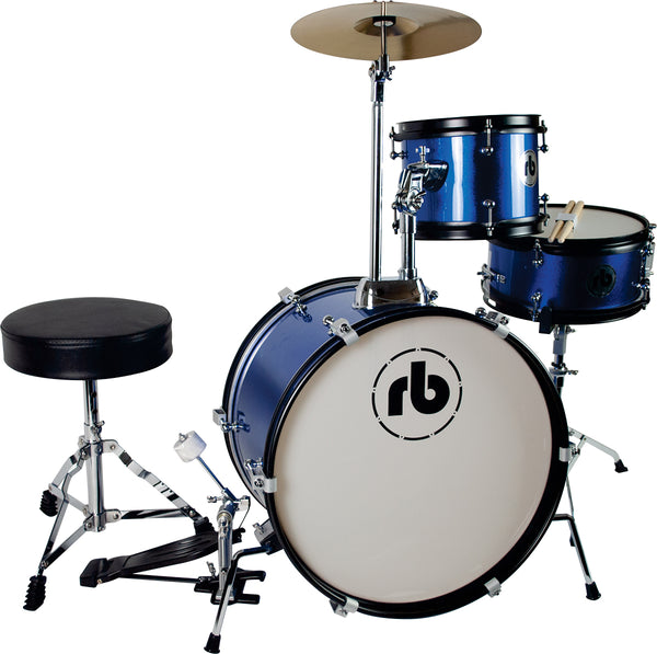 RB 3 Piece Junior Drum Kit Metallic Blue - RBJR3MBL