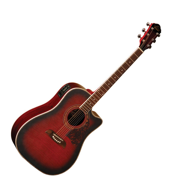 Oscar Schmidt OG10CEFTBLLH-A Concert Size Thin Body 6 String LH Acoustic/Electric  Guitar-Flame Trans Blue og-10-ceftbl-lh-a - Canada's Favourite Music Store  - Acclaim Sound and Lighting