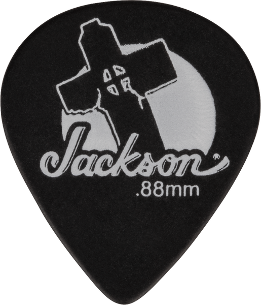 Jackson 551 Shape Leaning Cross Picks Black Medium and Heavy .88 mm (12 pack) - 2987551850