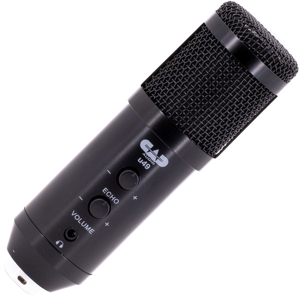 CAD USB Side Address Studio Microphone w/Headphone Monitor and Echo - U49