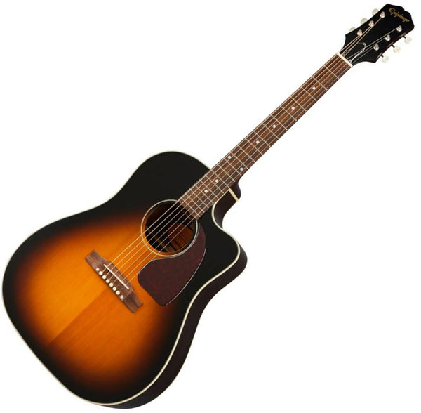 Epiphone Inspired by Gibson J45 Cutaway All Solid Wood Acoustic Electric in Vintage Sunburst - IGMTJ45CVSNH