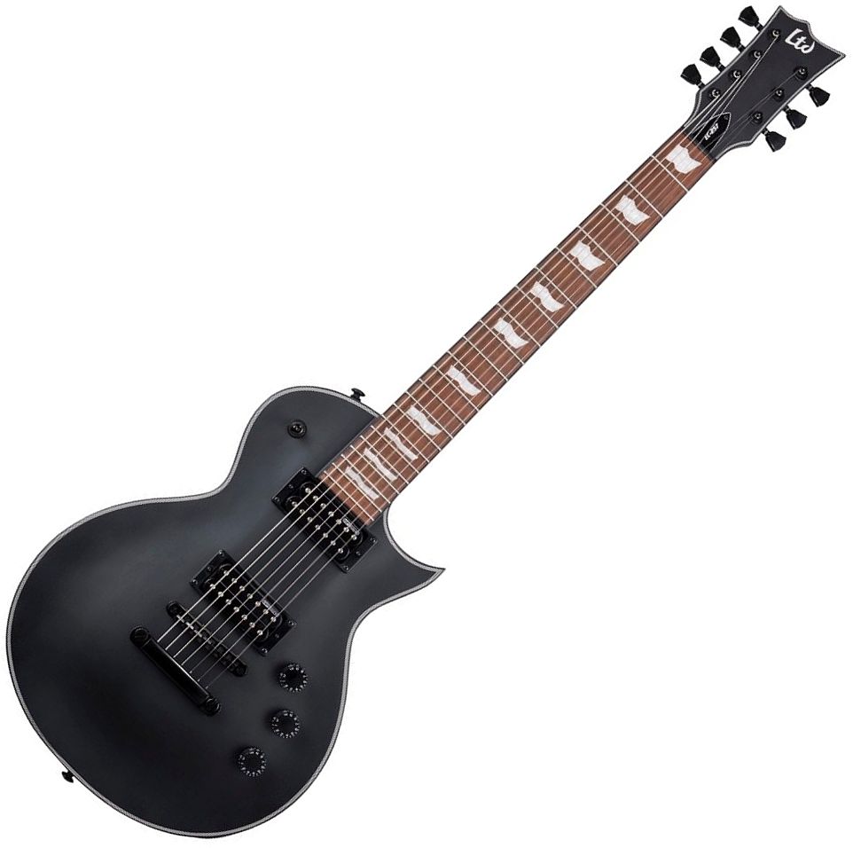 ESP LTD Eclipse 7-String Electric Guitar in Black Satin - LEC257BLKS