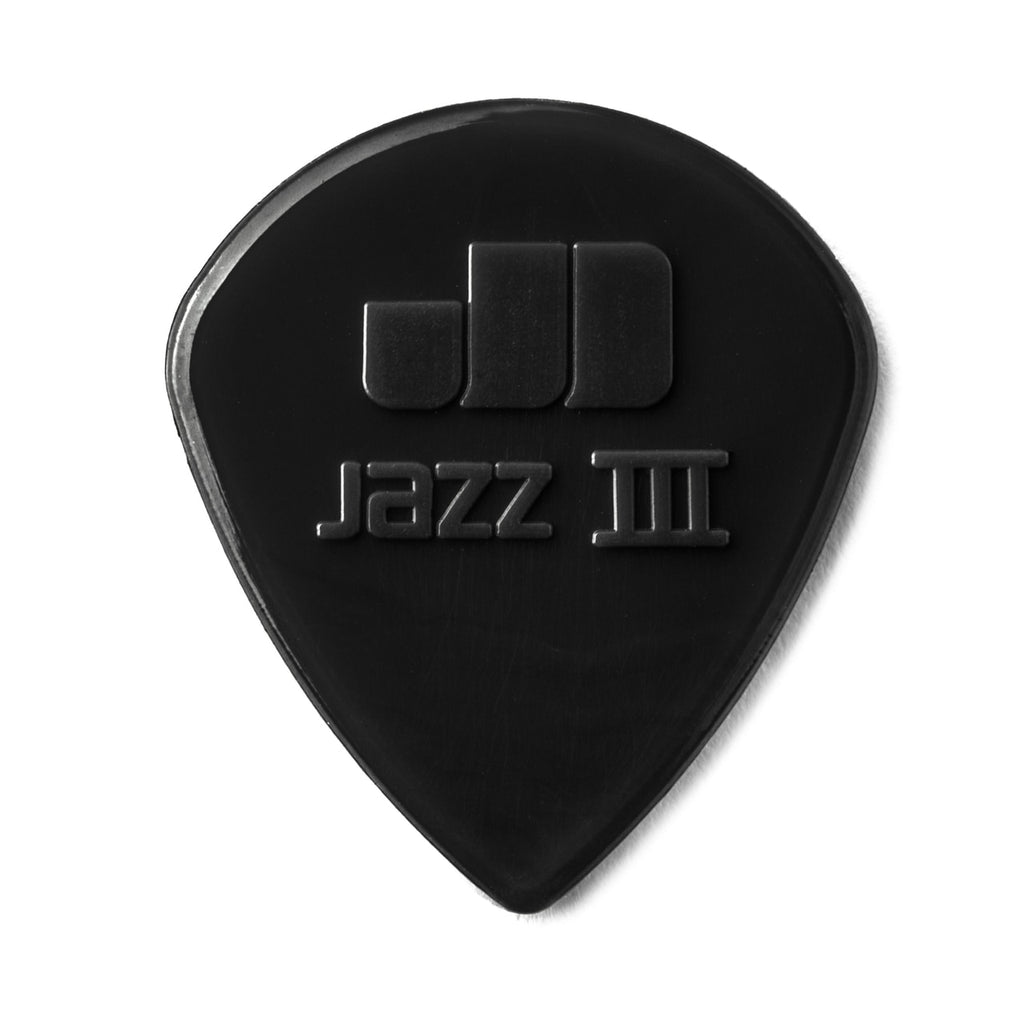 Dunlop 47P3S Jazz III Nylon Stiffo Picks in Black - 6 Pack
