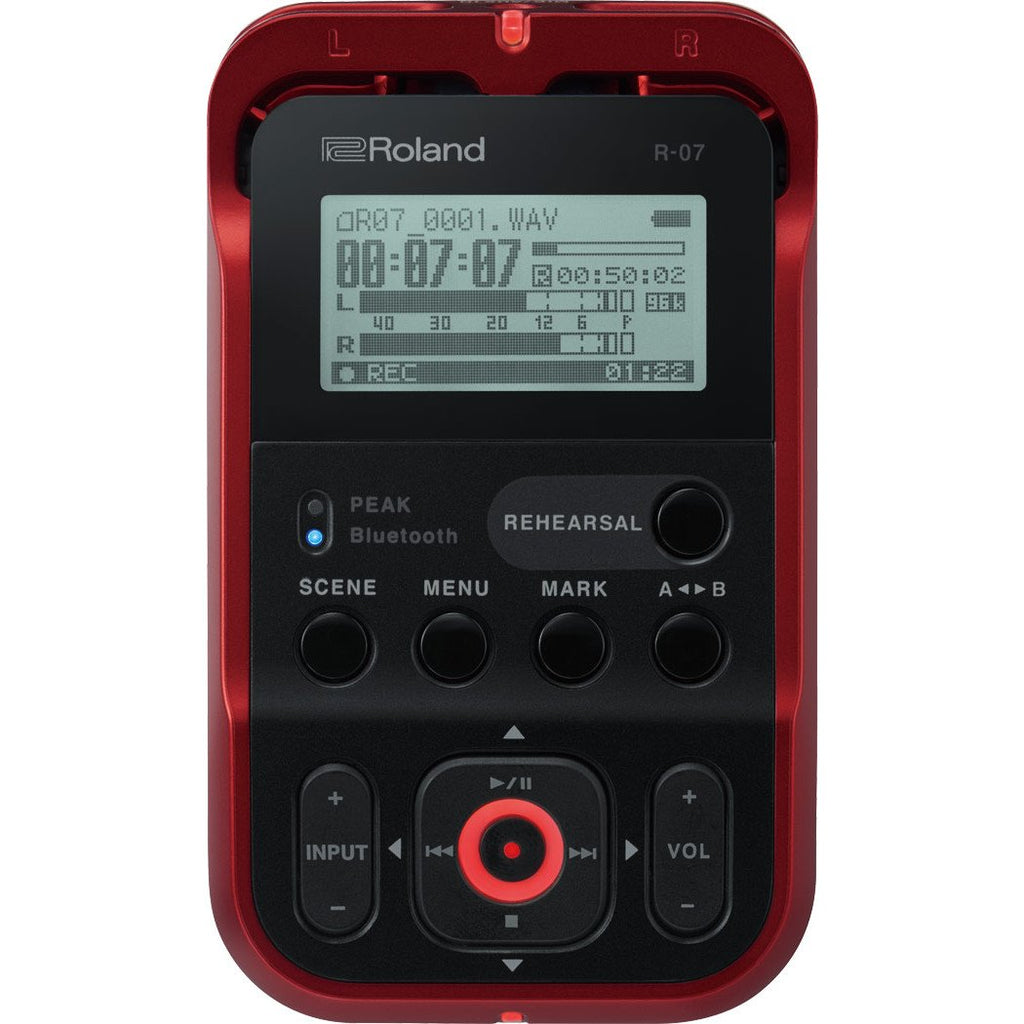 Roland R07RED High Resolution Digital Audio Recorder in Red