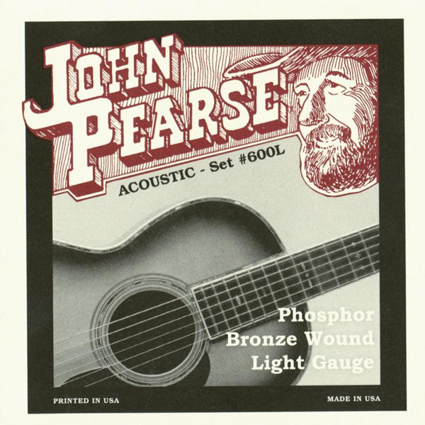 John Pearse Light Phosphor Bronze Acoustic Strings 012-053 - 600L