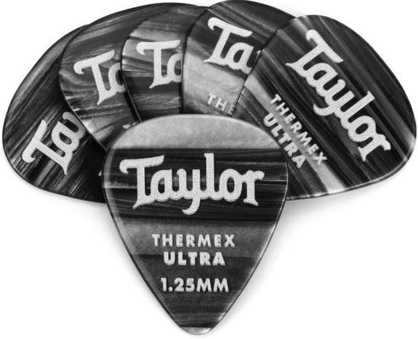 Taylor 80717 Premium Darktone 351 Thermex UItra Picks Black Onyx 1.25mm  - 6 pack