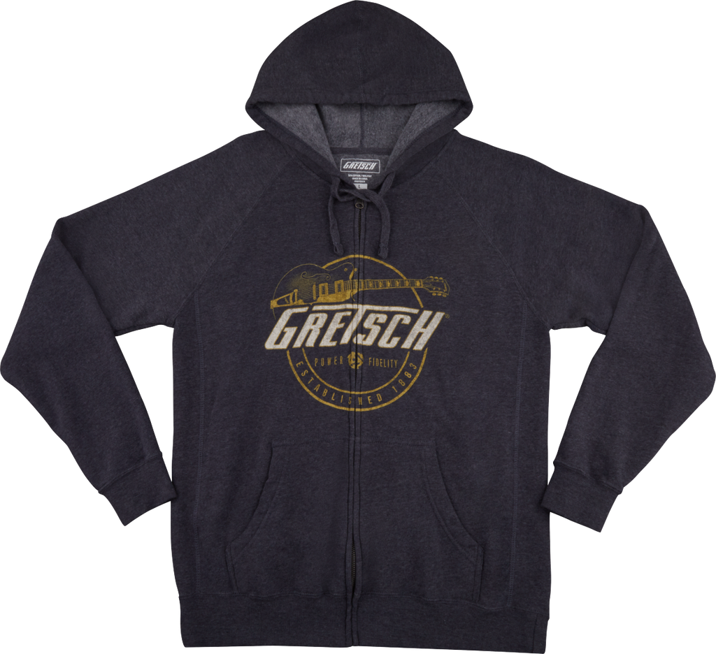 Gretsch Power & Fidelity Zip Hoodie In Gray Extra Large - 9229474706