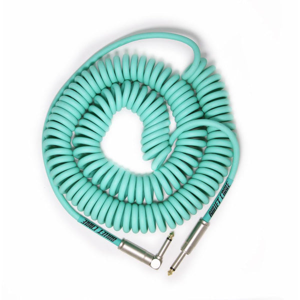 Bullet Cable BC15CCSEA 15' Coil Right Angle to Straight Angle Instrument Cable in Seafoam