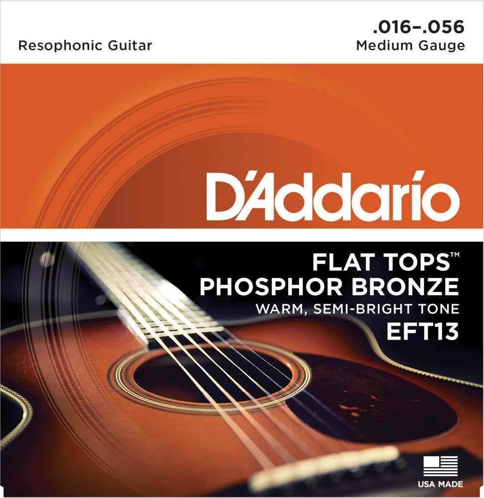 D'addario EFT13 Flat Tops Phosphor Bronze Acoustic Strings Medium 016-056