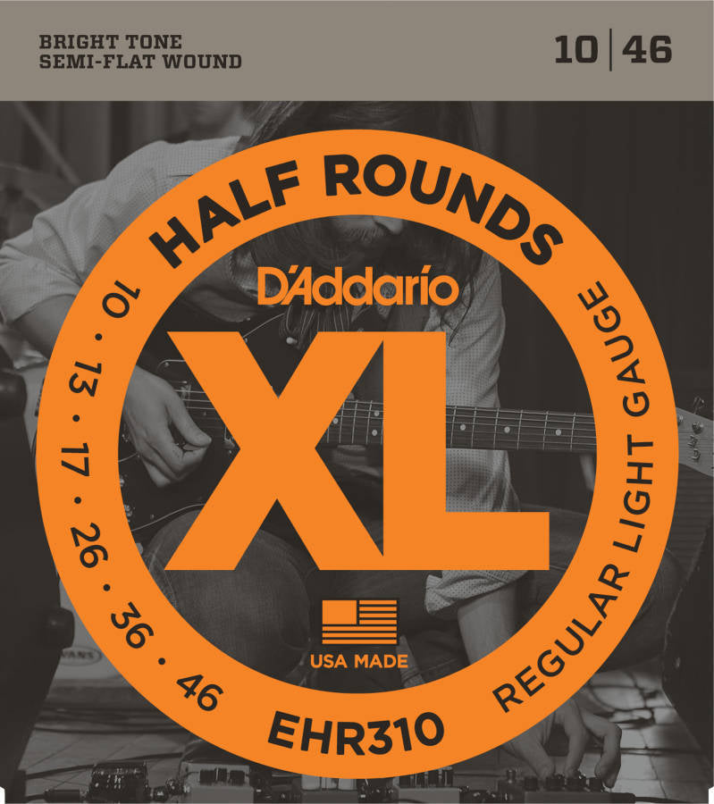 D'addario Half Rounds Electric Strings Regular 010-046 - EHR310