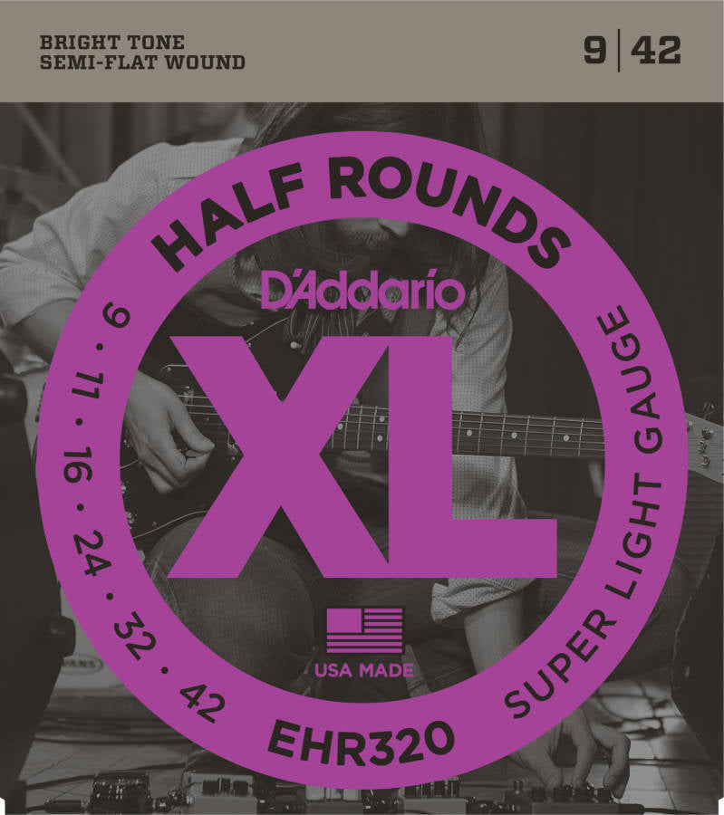 D'addario Half Rounds Electric Strings Light 009-042 - EHR320