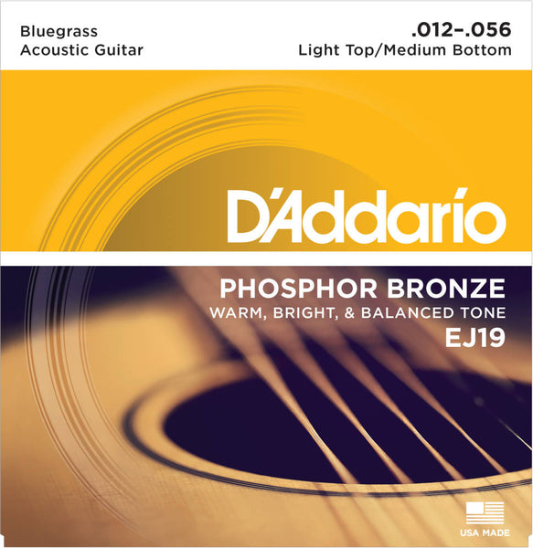 D'addario Phosphor Bronze Acoustic Strings 012-056 - EJ19