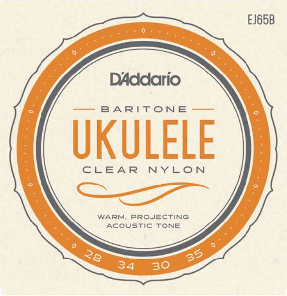D'Addario EJ65B Baritone Ukulele Strings Clear Nylon 028,034,030,035