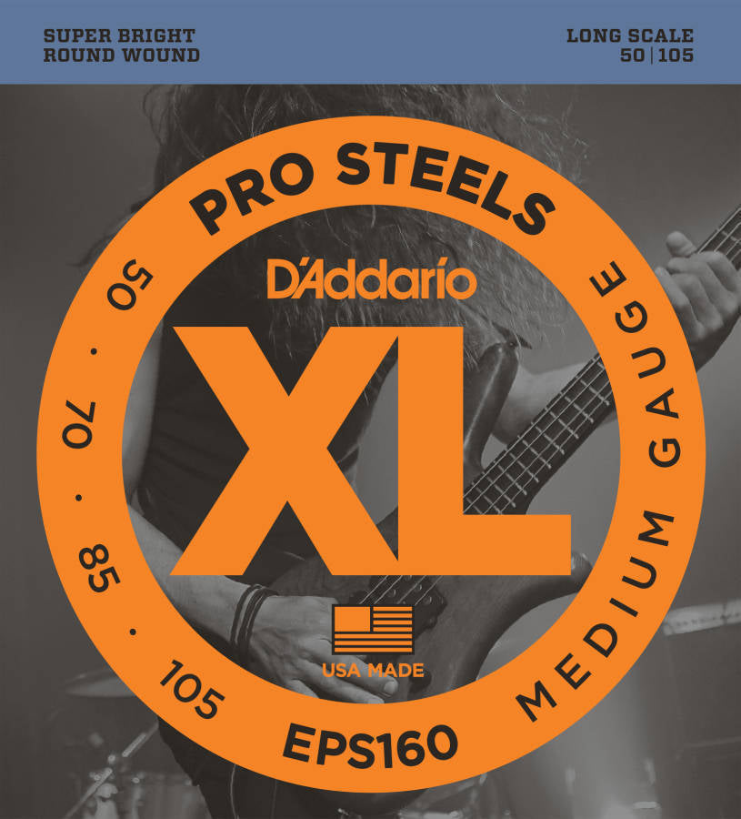D'addario EPS160 ProSteels Long Scale Bass Strings Medium 050-105