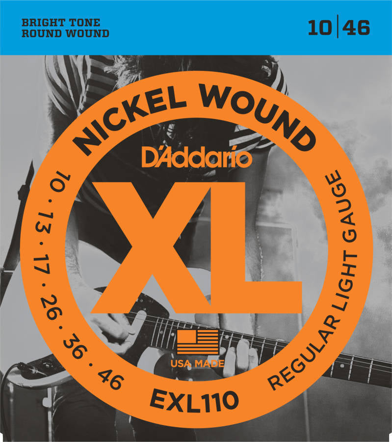 D'addario Nickel Plated Steel Wound Electric Strings 010-046 - EXL110